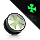Plug acrylique fluorescent croix de malte