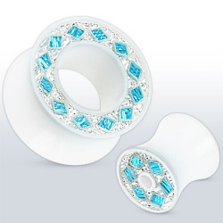 Tunnel acrylique blanc UV courbe losanges