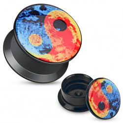 Plug dévissable acrylique yin yang
