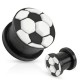 Plug silicone noir et blanc football (ACRY98)