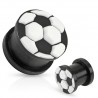 Plug silicone noir et blanc football (ACRY98)