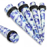 écarteur pointe acrylique camouflage bleu