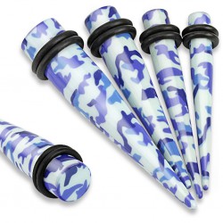 écarteur pointe acrylique camouflage bleu