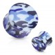Plug acrylique courbe camouflage bleu (ACRY104)