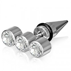 Faux-écarteur acier 20 - Pointe trois zircones