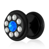 Faux-écarteur acier 54 - Strass bleu et transparent