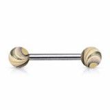 Piercing langue 44 - Doré et noir