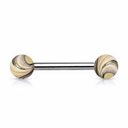 Piercing langue 44 - Doré et noir