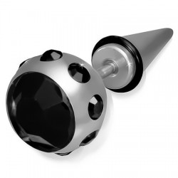 Faux-écarteur acier 128 - Pointe zircone noir