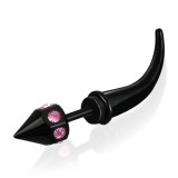 Faux-écarteur acier 129 - Pointe zircone rose
