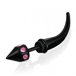Faux-écarteur acier 129 - Pointe zircone rose