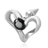 Faux-écarteur acier 137 - Coeur zircone noir