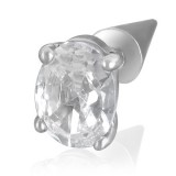 Faux-écarteur acier 139 - Pointe zircone ovale