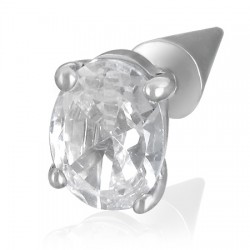 Faux-écarteur acier 139 - Pointe zircone ovale