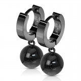 Anneaux oreilles acier 25 - PVD boule pendante