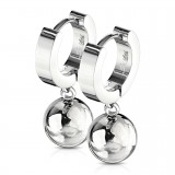 Anneaux oreilles acier 25 - PVD boule pendante