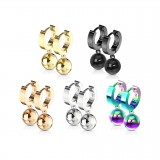 Anneaux oreilles acier 25 - PVD boule pendante