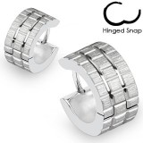Anneaux oreilles acier 03 - Quadrillage