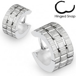 Anneaux oreilles acier 03 - Quadrillage