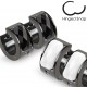 Anneaux oreilles acier 06 - Noir zircone