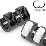 Anneaux oreilles acier 06 - Noir zircone