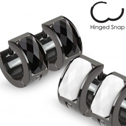 Anneaux oreilles acier 06 - Noir zircone