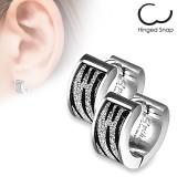 Anneaux oreilles acier 08 - Zébré multistrass