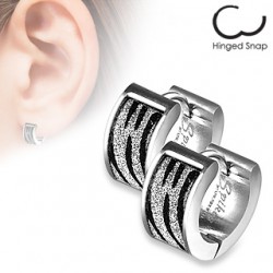 Anneaux oreilles acier 08 - Zébré multistrass
