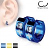 Anneaux oreilles acier 16 - PVD croix zircone