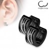 Anneaux oreilles acier 19 - Black zébré multistrass