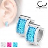 Anneaux oreilles acier 23 - Gris multistrass