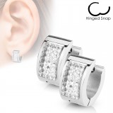 Anneaux oreilles acier 23 - Gris multistrass