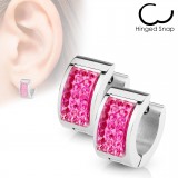 Anneaux oreilles acier 23 - Gris multistrass