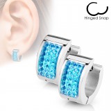 Anneaux oreilles acier 23 - Gris multistrass