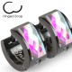 Anneaux oreilles acier 37 - Noir zircone aurora