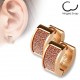 Anneaux oreilles acier 38 - PVD rose satin