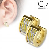 Anneaux oreilles acier 45 - Gold-ip satin zèbre