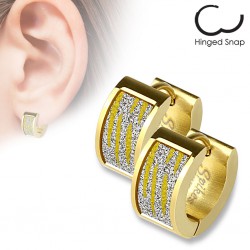 Anneaux oreilles acier 45 - Gold-ip satin zèbre