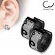 Anneaux oreilles acier 64 - PVD noir cercles