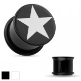 Plug acrylique étoile o-ring noir ou blanc