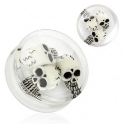 Plug courbe acrylique transparent crânes