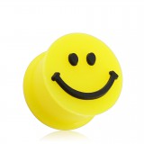 Plug en silicone jaune smiley