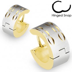 Anneaux oreilles acier 87 - Gold ip grisé