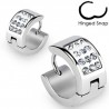 Anneaux oreilles acier 89 - Zircones transparents
