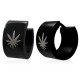 Anneaux oreilles acier 26 - Noir cannabis