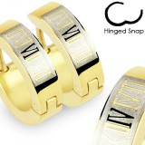 Anneaux oreilles acier 95 - Gold ip chiffres romains