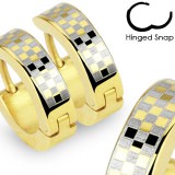 Anneaux oreilles acier 96 - Gold ip carrés