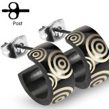 Anneaux oreilles acier 97 - Noir cercles