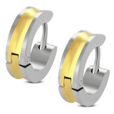 Anneaux oreilles acier 44 - Ligne jaune