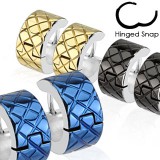 Anneaux oreilles acier 102 - PVD strié